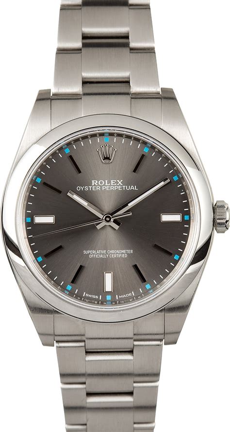 rolex rhodium grey oyster perpetual|Rolex Oyster Perpetual watch size.